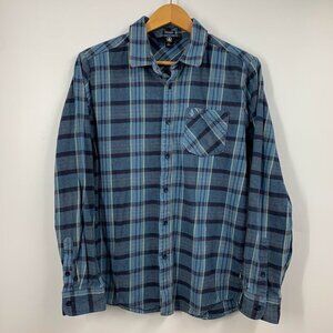 Volcom Men's Gaines Cotton Plaid Flannel Button Up Long Sleeve Shirt Size L
